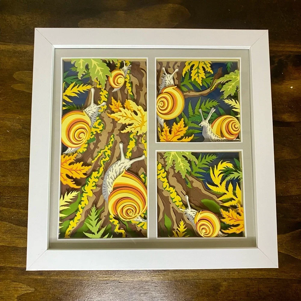 3D Snail Forest Shadowbox
